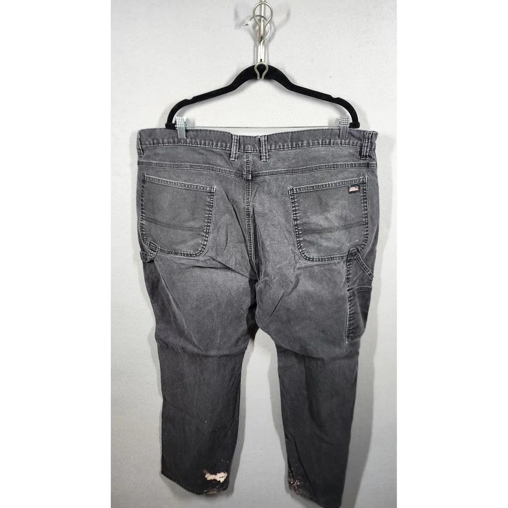 Dickies Jeans Mens 43x28 Black Denim Carpenter Workwear Distressed Grunge Skater